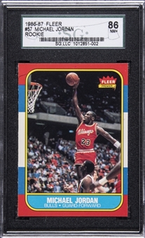 1986/87 Fleer #57 Michael Jordan Rookie Card - SGC 86 NM+ 7.5